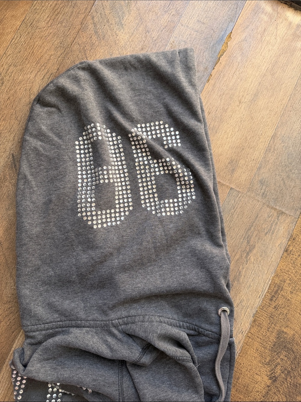2010 PINK Victoria's Secret grey bling LOVE PINK zip up hoodie - Picture 7 of 10
